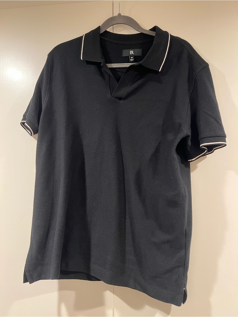 Banana Republic Black Polo with White Contrast Piping - Men